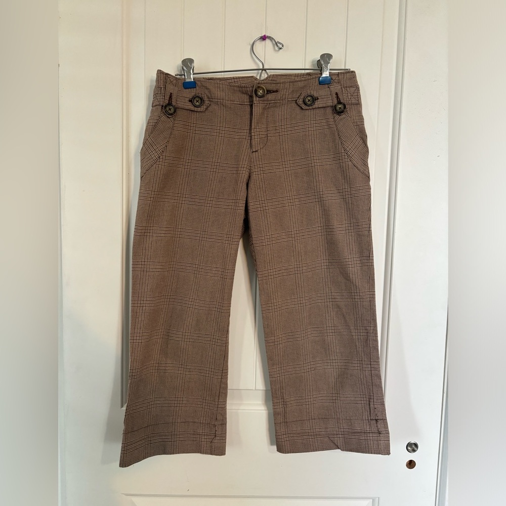 Banana Republic 90s vintage cropped plaid trousers Size 0